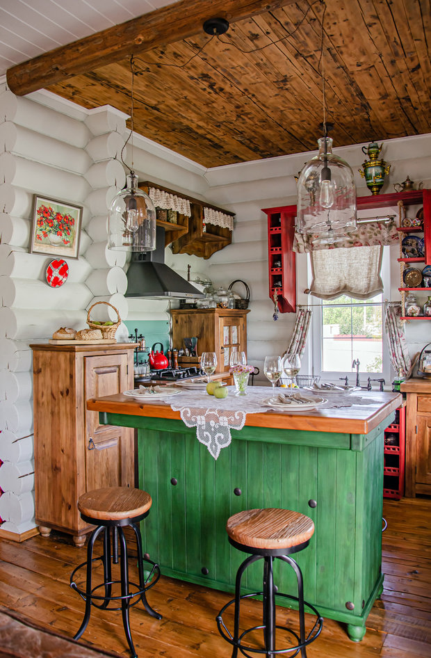 Фотография: Кухня и столовая в стиле Прованс и Кантри, Эклектика, Дом, Проект недели, Дом и дача, Московская область, 4 и больше, Более 90 метров, Ирина Осипова – фото на INMYROOM