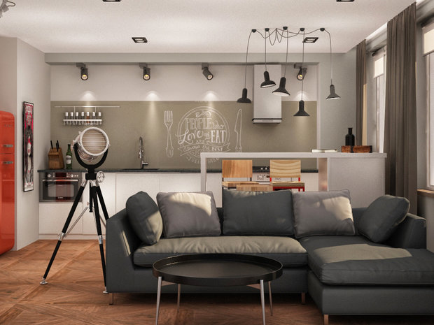 Фотография: Гостиная в стиле Лофт, Современный – фото на INMYROOM
