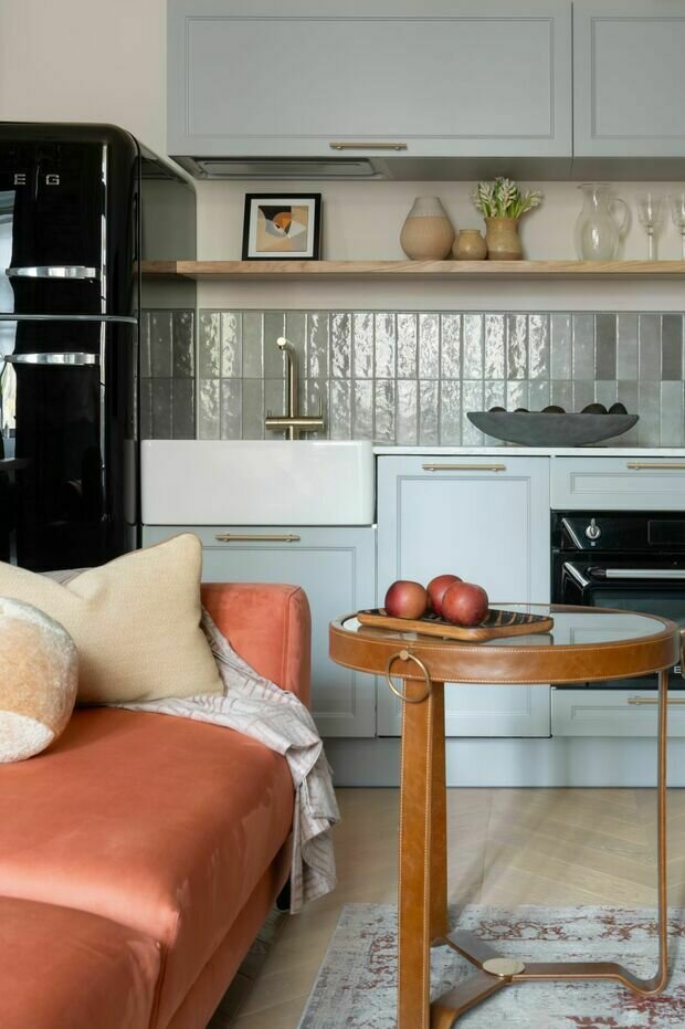 Фотография: Кухня и столовая в стиле Современный, Квартира, Проект дня, Москва, 2 комнаты, 40-60 метров, Индивидуальный проект, Винтажный, Анастасия Потапова – фото на INMYROOM