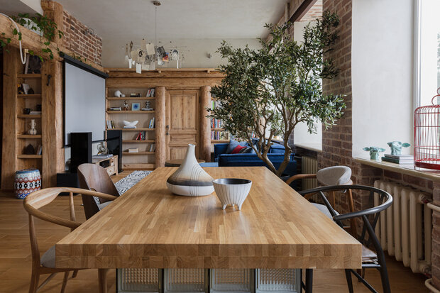 Фотография: Кухня и столовая в стиле Лофт, Скандинавский, Современный, Эклектика, Квартира, Проект дня, Москва, Хамовники, Сталинка, 4 и больше, Более 90 метров, Руслан Мусин – фото на INMYROOM