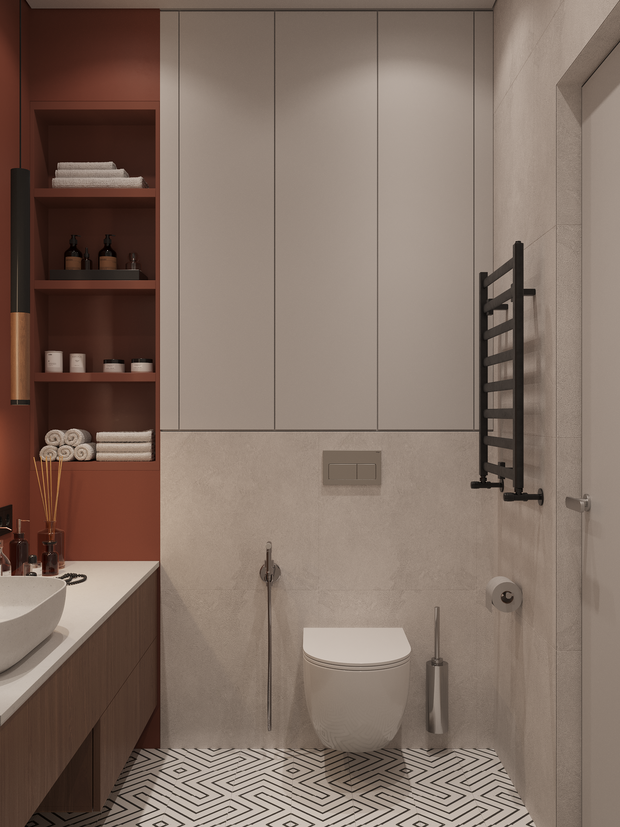 Фотография: Ванная в стиле Современный, Минимализм, Квартира, Проект недели, Москва, Монолитный дом, 3 комнаты, 60-90 метров, Анастасия Григорьева – фото на INMYROOM