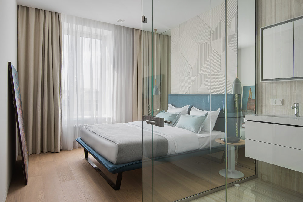 Фотография: Спальня в стиле Современный, Квартира, Минимализм, Проект недели, Москва, 4 и больше, Более 90 метров, Максим и Евгения Константиновы – фото на INMYROOM Фотография: Спальня в стиле Современный, Квартира, Минимализм, Проект недели, Москва, 4 и больше, Более 90 метров, Максим и Евгения Константиновы – фото на INMYROOM