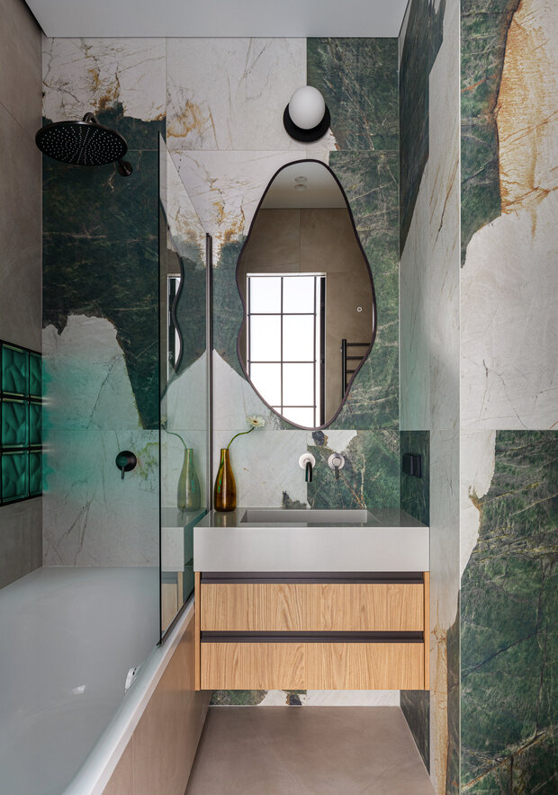 Фотография: Ванная в стиле Современный, Квартира, Проект дня, Москва, 4 и больше, Более 90 метров, Фестиваль-Парк 2, Екатерина Шевелева – фото на INMYROOM