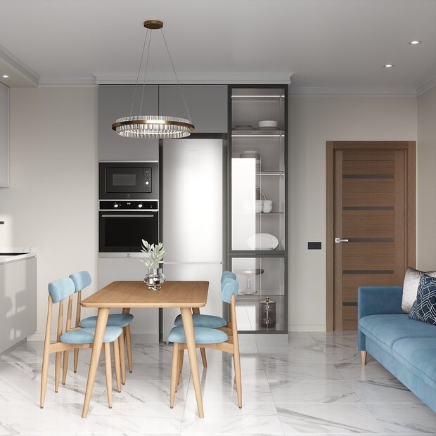 Фото из портфолио Акцентный голубой – фотографии дизайна интерьеров на INMYROOM