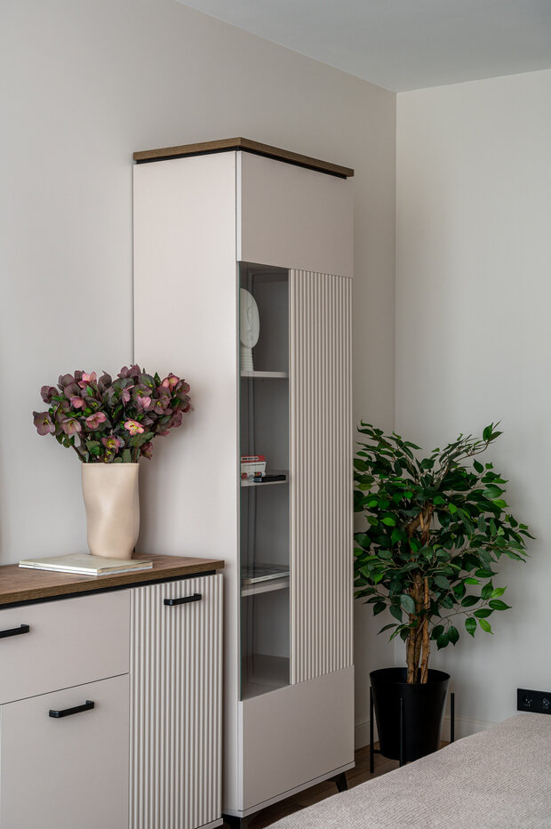 Фотография: Спальня в стиле Современный, Квартира, Проект дня, Новая Москва, Панельный дом, И-155, 1 комната, 40-60 метров, Елена Ранделова – фото на INMYROOM