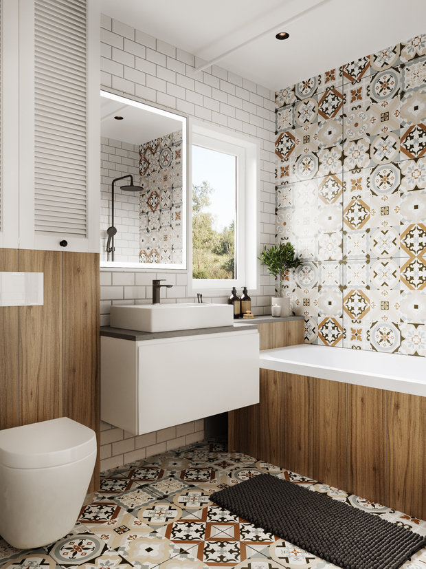 Фотография: Ванная в стиле Скандинавский, Дом, Проект недели, Дом и дача, Ленинградская область, 4 и больше, Более 90 метров, Анастасия Рамазанова – фото на INMYROOM