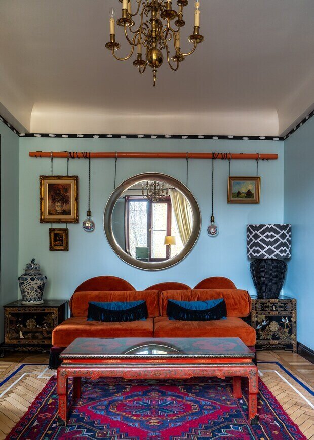 Фотография: Гостиная в стиле Восточный, Эклектика, Винтажный, Квартира, Проект дня, Ростов-на-Дону, Кирпичный дом, 3 комнаты, 60-90 метров, Светлана Андреева-Щепетева – фото на INMYROOM