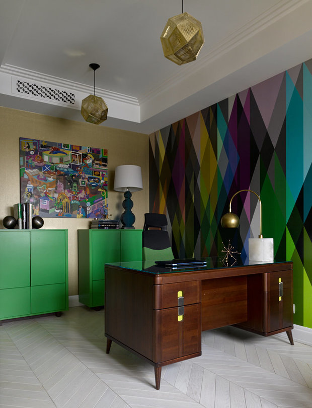 Фотография: Кабинет в стиле Эклектика, Квартира, Проект недели, Москва, 4 и больше, Более 90 метров, Монолитно-кирпичный, Марина Жукова – фото на INMYROOM