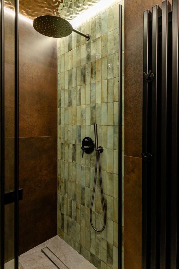 Фотография: Ванная в стиле Современный, Малогабаритная квартира, Квартира, Проект дня, Москва, 1 комната, 40-60 метров, эклектика с элементами современного, Александр Джикаеви – фото на INMYROOM