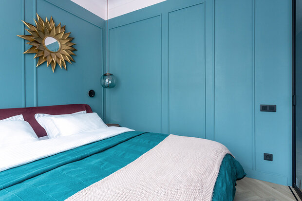 Фотография: Спальня в стиле Современный, Минимализм, Квартира, Проект недели, Москва, 2 комнаты, до 40 метров, 40-60 метров, Dragonfly – фото на INMYROOM