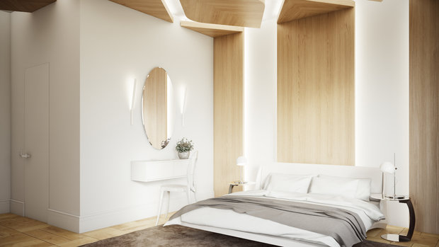 Фотография: Спальня в стиле Современный, Эко, Дом, Минимализм, Проект недели, Подмосковье, архитектурное бюро 108, Екатерина Грицан – фото на INMYROOM