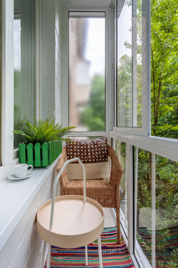 Фотография: Балкон в стиле Скандинавский, Эклектика, Квартира, Проект недели, Москва, Кирпичный дом, Павел Фотеев – фото на INMYROOM