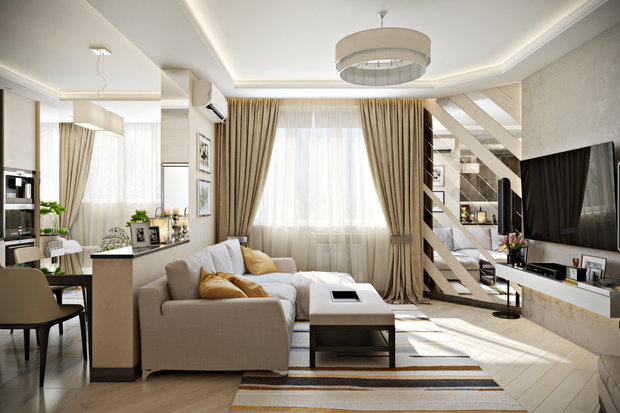 Фото из портфолио Гостиная в стиле неоклассики – фотографии дизайна интерьеров на INMYROOM