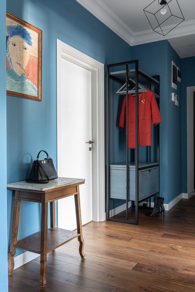 Фотография: Прихожая в стиле Скандинавский, Современный, Квартира, Проект дня, Москва, Сталинка, Кирпичный дом, 3 комнаты, 60-90 метров, эклектичный с элементами этники и современного дизайна, Екатерина Евтихиева – фото на INMYROOM