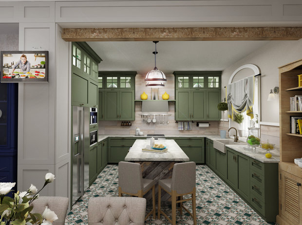 Фото из портфолио Коттедж «Прогулка» в классическом американском стиле с элементами лофта и востока – фотографии дизайна интерьеров на INMYROOM