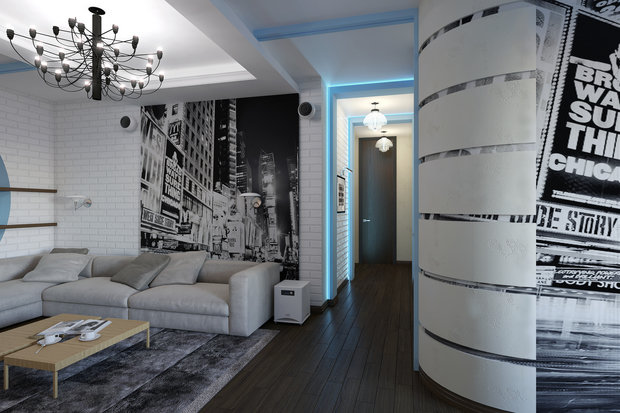 Фото из портфолио Дизайн и ремонт квартиры на ул. Маршала Конева — Бродвейская эклектика  – фотографии дизайна интерьеров на INMYROOM