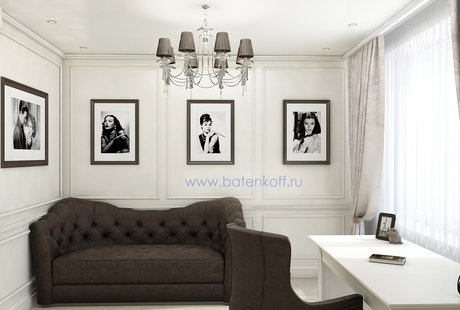 Дизайн проект кабинета в квартире г Москва от Батенькофф 
