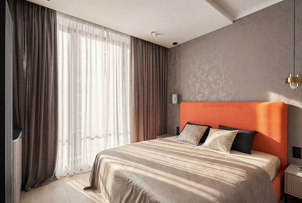 Фотография: Спальня в стиле Современный, Квартира, Проект дня, Москва, 1 комната, 40-60 метров, минимализм, современный, Мария Куймазова – фото на INMYROOM