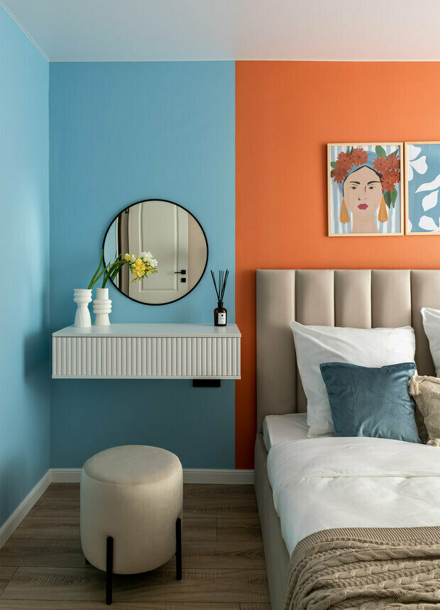 Фотография: Спальня в стиле Современный, Квартира, Проект недели, Москва, Кирпичный дом, 40-60 метров, II-29, Алина Валиуллина – фото на INMYROOM