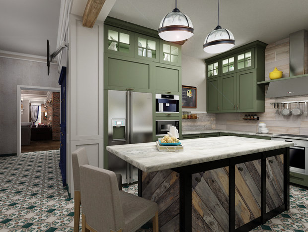 Фото из портфолио Коттедж «Прогулка» в классическом американском стиле с элементами лофта и востока – фотографии дизайна интерьеров на INMYROOM