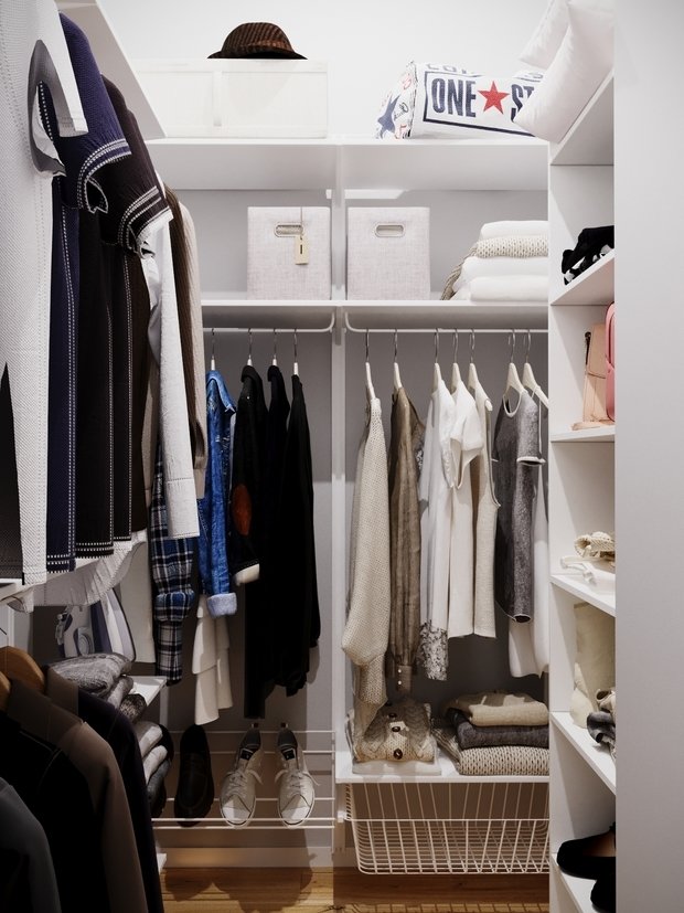 Фотография: Гардеробная в стиле Скандинавский, Квартира, Проект недели, Санкт-Петербург, 1 комната, 40-60 метров, Монолитно-кирпичный, Студия 20:18 – фото на INMYROOM