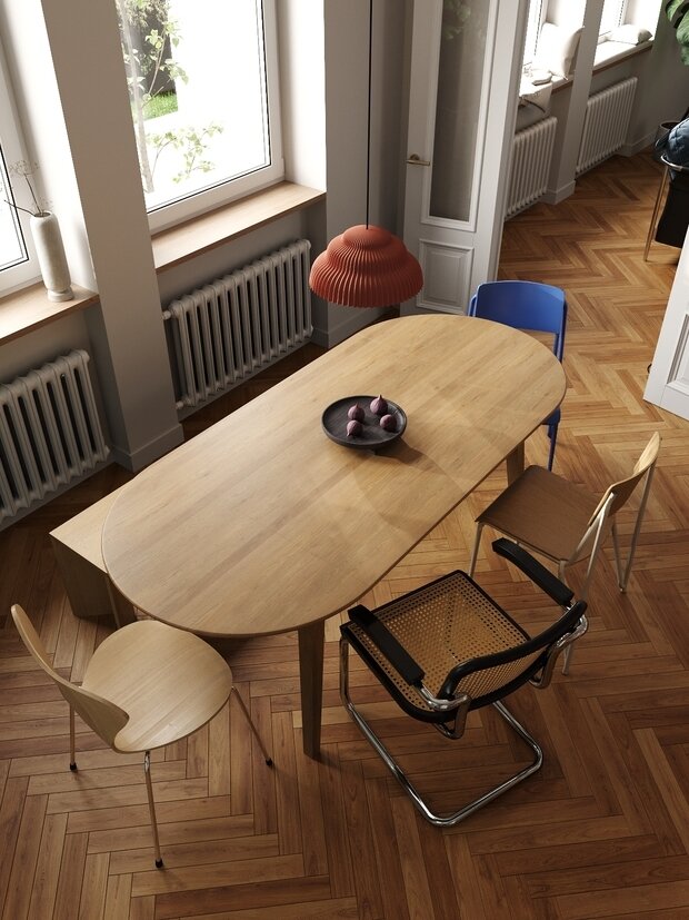 Фотография: Кухня и столовая в стиле Скандинавский, Современный, Эклектика, Квартира, Проект недели, Москва, 4 и больше, Более 90 метров, DSGN HUB, Винтажный – фото на INMYROOM