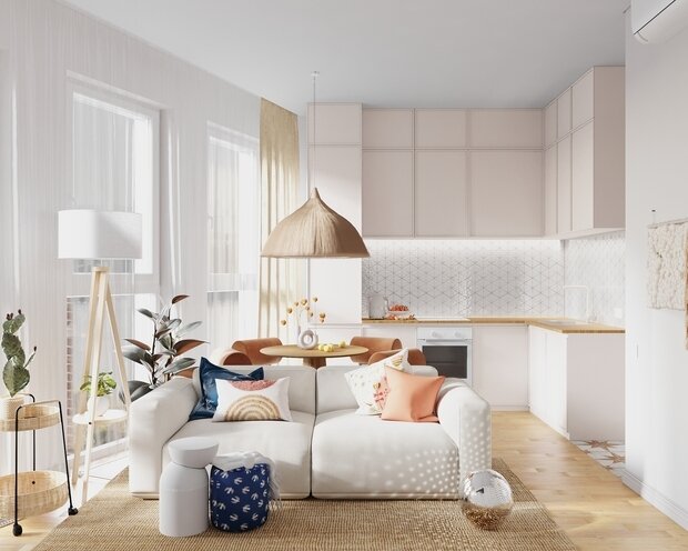 Фотография: Кухня и столовая в стиле Современный, Эко, Бохо, Квартира, Проект дня, Москва, 3 комнаты, 60-90 метров, terracotta.buro, Илона Рафикова – фото на INMYROOM