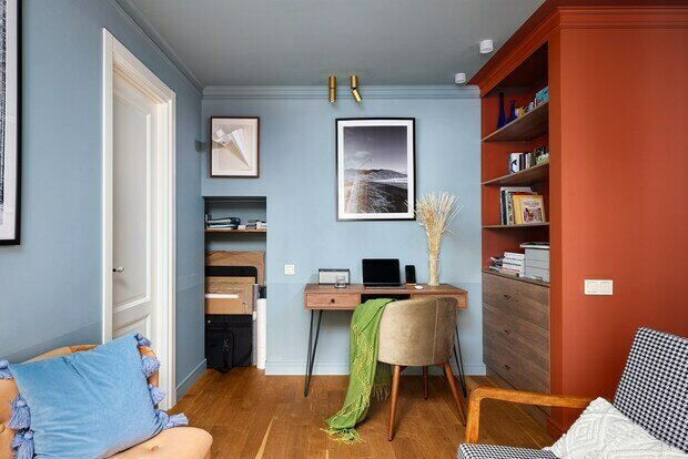 Фотография: Гостиная в стиле Скандинавский, Эклектика, Винтажный, Малогабаритная квартира, Квартира, Проект дня, Санкт-Петербург, 2 комнаты, 40-60 метров, Эльнара Майылова – фото на INMYROOM