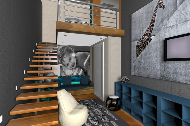 Фото из портфолио Детская комната в мансарде. – фотографии дизайна интерьеров на INMYROOM