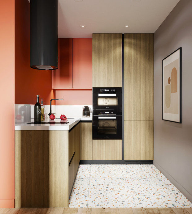 Фотография: Кухня и столовая в стиле Минимализм, Современный, Квартира, Проект недели, Новосибирск, студия Mango, 2 комнаты, 40-60 метров, Мария Малышкина – фото на INMYROOM