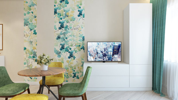 Фотография: Кухня и столовая в стиле Современный, Малогабаритная квартира, Квартира, Студия, Проект недели, Московская область, Раменское, новостройка, Александра Ладанова, Монолитный дом, до 40 метров – фото на INMYROOM