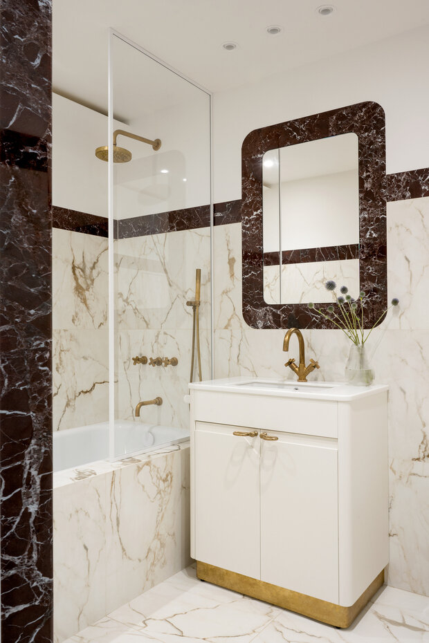 Фотография: Ванная в стиле Современный, Квартира, Проект дня, Москва, 3 комнаты, Более 90 метров, минимализм, современный, фото интерьера, дизайн интерьера фото, винтаж/ретро, Валерия Разумова – фото на INMYROOM
