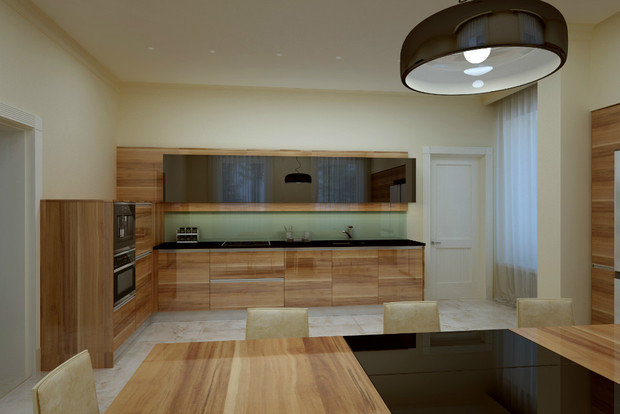 Фото из портфолио Гостиная и Кухня. Таунхаус Подмосковье. – фотографии дизайна интерьеров на INMYROOM