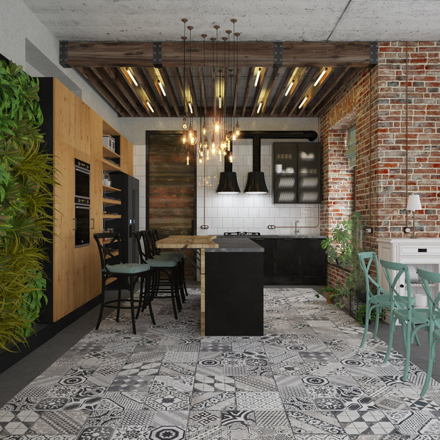 Фото из портфолио Лофтик в Михновке.  – фотографии дизайна интерьеров на INMYROOM