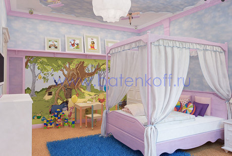 Дизайн проект детской в кантри стиле от Батенькофф в таунхаусе. Поселок Палникс.