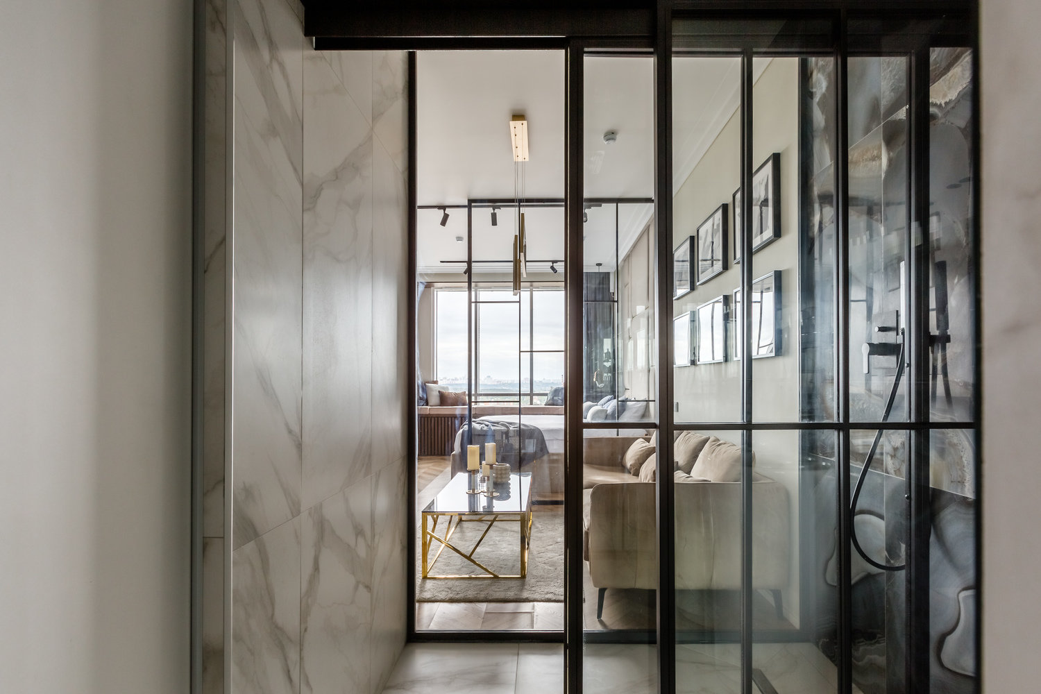 Фотография: Ванная в стиле Современный, Квартира, Проект недели, Москва, до 40 метров, Marmur, Лилия Чеботарева – фото на INMYROOM