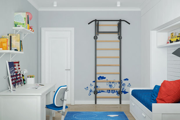 Фотография: Детская в стиле Скандинавский, Современный, Квартира, Проект дня, Москва, Geometrium, П-44, Панельный дом, 3 комнаты, 60-90 метров – фото на INMYROOM