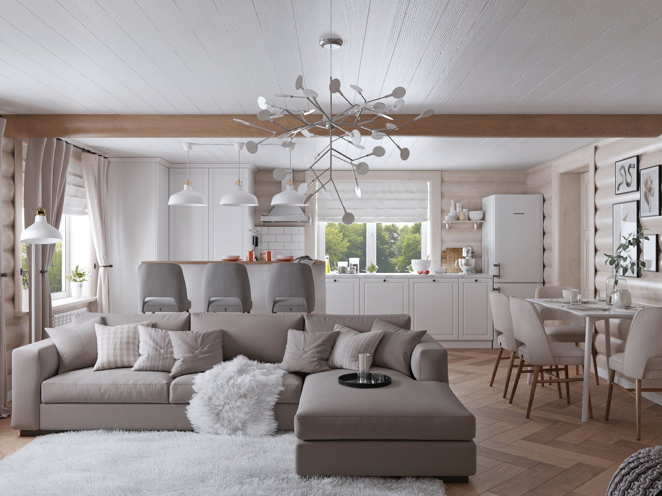 Фото из портфолио сканди гостинная в бревенчатом доме – фотографии дизайна интерьеров на INMYROOM Фото из портфолио сканди гостинная в бревенчатом доме – фотографии дизайна интерьеров на INMYROOM