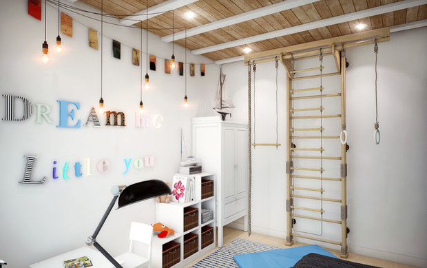 Фотография: Детская в стиле Лофт, Эклектика, Квартира, Проект недели, ИКЕА, Circle Line – фото на INMYROOM