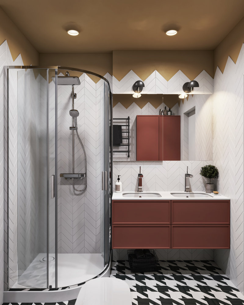 Фотография: Ванная в стиле Современный, Эклектика, Квартира, Проект дня, Санкт-Петербург, ToTaste Studio, 3 комнаты, 60-90 метров, Более 90 метров – фото на INMYROOM Фотография: Ванная в стиле Современный, Эклектика, Квартира, Проект дня, Санкт-Петербург, ToTaste Studio, 3 комнаты, 60-90 метров, Более 90 метров – фото на INMYROOM