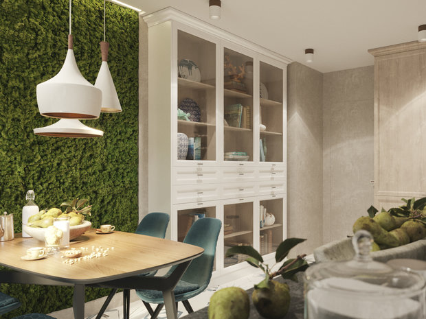 Фотография: Кухня и столовая в стиле Современный, Эко, Квартира, Проект недели, Москва, Юлия Чернова, Кирпичный дом, 3 комнаты, 60-90 метров – фото на INMYROOM