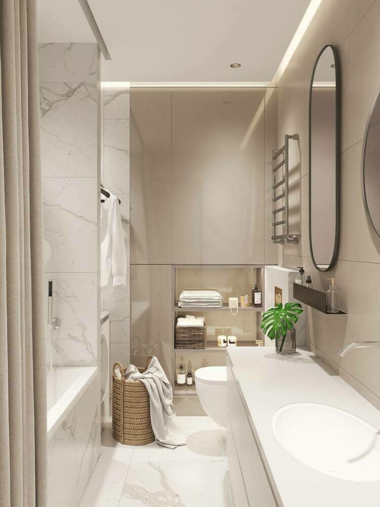 Фотография: Ванная в стиле Современный, Проект недели, Москва, 3 комнаты, 60-90 метров, Анна Коробко, D.A.interior design, Дмитрий Коробко – фото на INMYROOM Фотография: Ванная в стиле Современный, Проект недели, Москва, 3 комнаты, 60-90 метров, Анна Коробко, D.A.interior design, Дмитрий Коробко – фото на INMYROOM