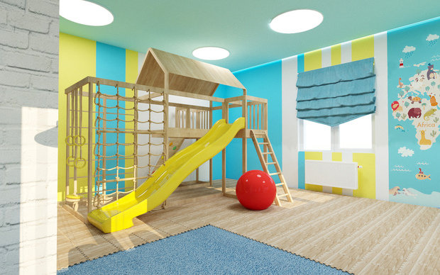 Визуализация интерьера детской в современном стиле