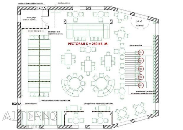 Фото из портфолио Дизайн-проект ресторана 250 кв. м – фотографии дизайна интерьеров на INMYROOM