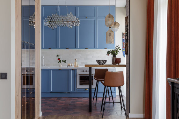 Фотография: Кухня и столовая в стиле Современный, Эклектика, Малогабаритная квартира, Квартира, Проект недели, Сочи, 1 комната, 40-60 метров, Елизавета Ткачева – фото на INMYROOM