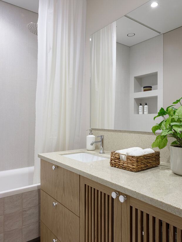 Фотография: Ванная в стиле Современный, Малогабаритная квартира, Квартира, Проект дня, Москва, 2 комнаты, до 40 метров – фото на INMYROOM