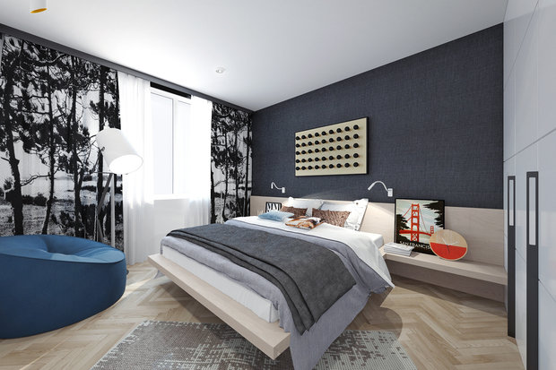 Фото из портфолио Апартаменты для холостяка – фотографии дизайна интерьеров на INMYROOM