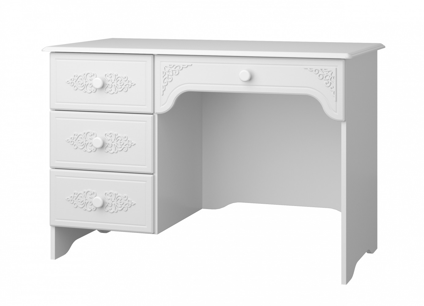 Стол письменный левый Ассоль М белого цвета