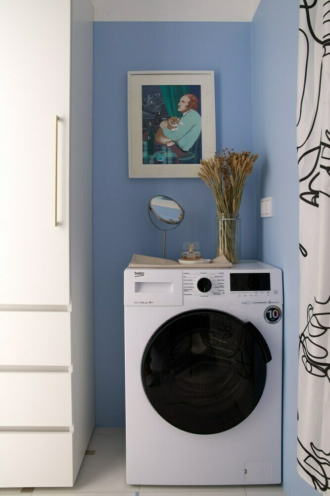 Фотография: Ванная в стиле Скандинавский, Современный, Минимализм, Малогабаритная квартира, Квартира, Проект недели, Лобня, Кирпичный дом, 1 комната, до 40 метров, Анастасия Финько – фото на INMYROOM