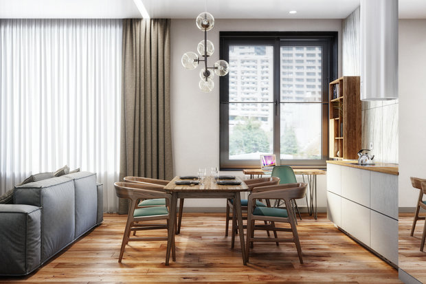 Фотография: Кухня и столовая в стиле Современный, Лофт, Квартира, Проект недели, Москва, Эко, 2 комнаты, 60-90 метров – фото на INMYROOM